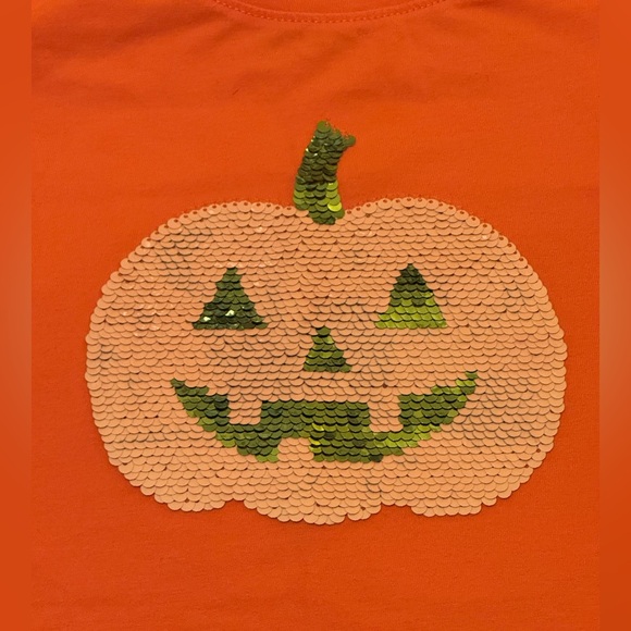 PUMPKIN 🎃 Sequins Shirt / Cat & Jack / Large (10/12) - Picture 4 of 10